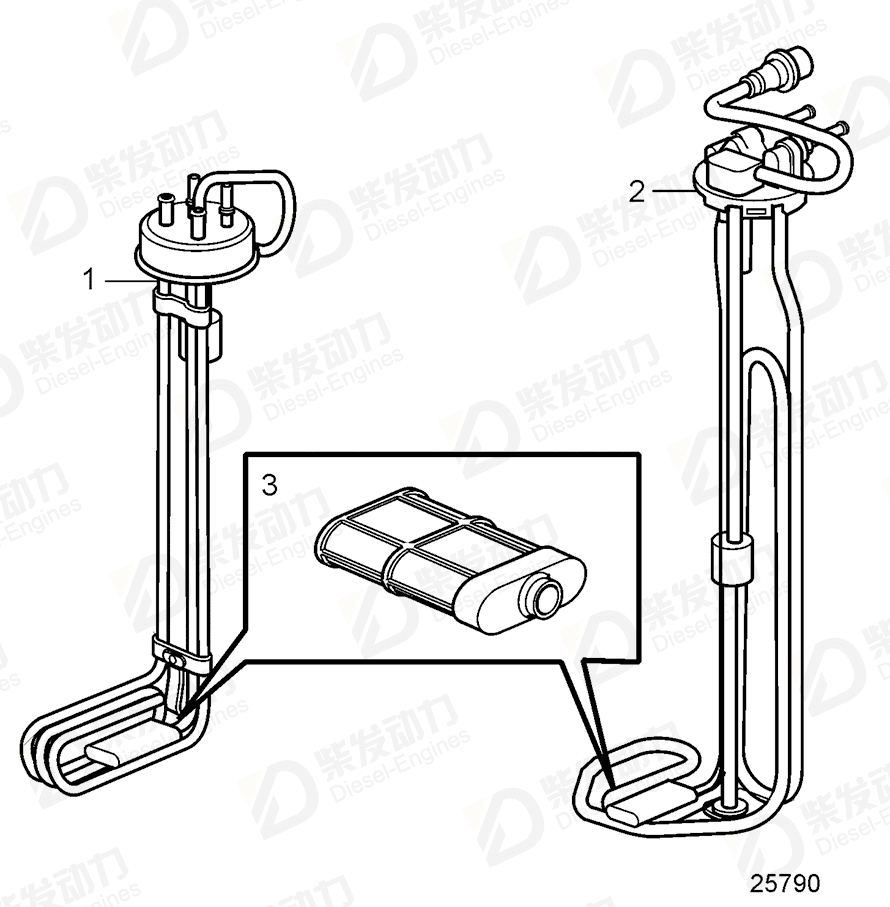 volvo penta Dipstick 21124969 Drawing
